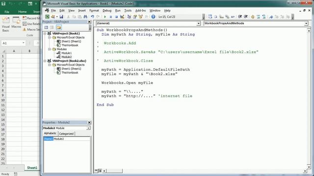 Excel VBA Objects: Workbook Object смотреть онлайн