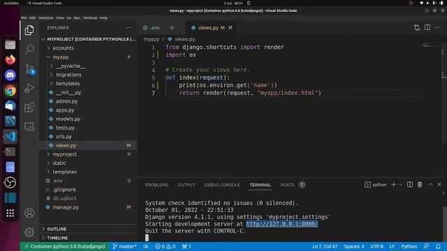 python/django créer les variables d'environnement (.env) смотреть онлайн