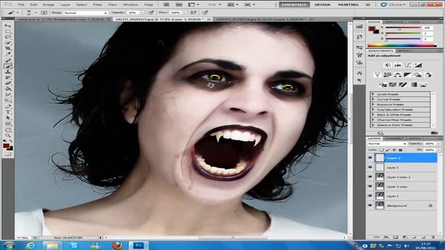 Photoshop CS5 vampire effect tutorial part 2 смотреть онлайн