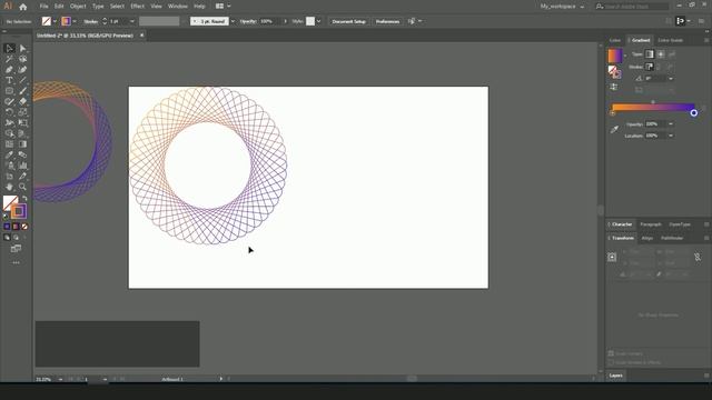 Круговой узор в Adobe Illustrator смотреть онлайн