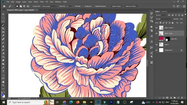 3 colors option Textile Design New Things Adobe Photoshop 2023 || SaQib Designer смотреть онлайн