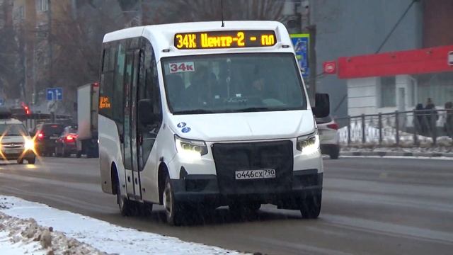 Микроавтобус ГАЗ-А68R52 "Газель-Sity" с маршрутом №34К "ЖК Центр 2 - Платформа Ольгино" смотреть онлайн
