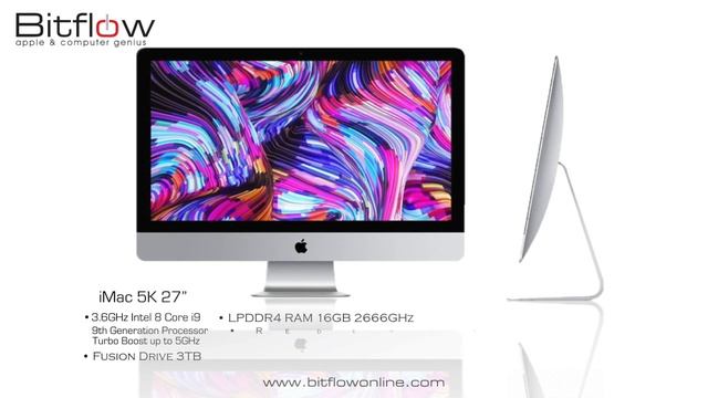 iMac 8 Core i9 3.6, Fusion 3TB, RAM 16GB, 5K 27" смотреть онлайн