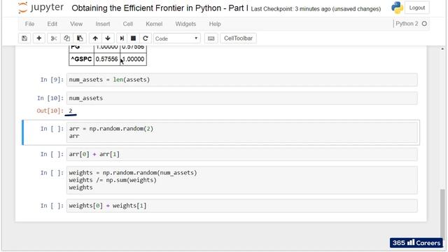 Py 85 Obtaining the Efficient Frontier in Python Part I смотреть онлайн
