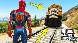 СМОЖЕТ ЛИ ЧЕЛОВЕК ПАУК ОСТАНОВИТЬ ПОЕЗД ЭКСПЕРИМЕНТ ГТА 5 МОДЫ! ОБЗОР МОДА В GTA 5! ИГРЫ ВИДЕО MODS