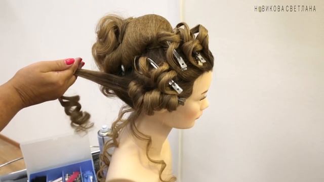 Как сделать высокий воздушный пучок Свадебная причёска в романтическом стиле смотреть онлайн