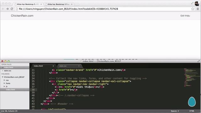 Clip 5.2 - Học thiết kế Web với Bootstrap 3, CSS, HTML - Landing Page: Navbar смотреть онлайн