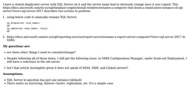 Databases: Steps involved in configuring SQL Server and its components after server is renamed смотреть онлайн