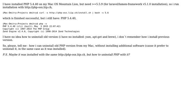 Apple: Uninstall PHP on Mac Mountain Lion смотреть онлайн