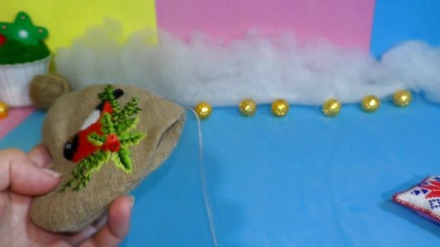 Новогодний декор сердечки с вышивкой Ёлочные игрушки своими руками смотреть онлайн