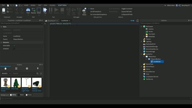 Roblox Studio Tutorial - HOW TO MAKE A GAME TELEPORTER GUI смотреть онлайн