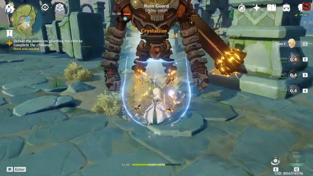 Genshin Impact Defeat Ruin Guard GN/Hu 24601 Gameplay смотреть онлайн