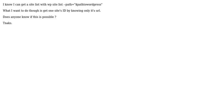 Wordpress: WP-CLI Get Site ID from its url смотреть онлайн