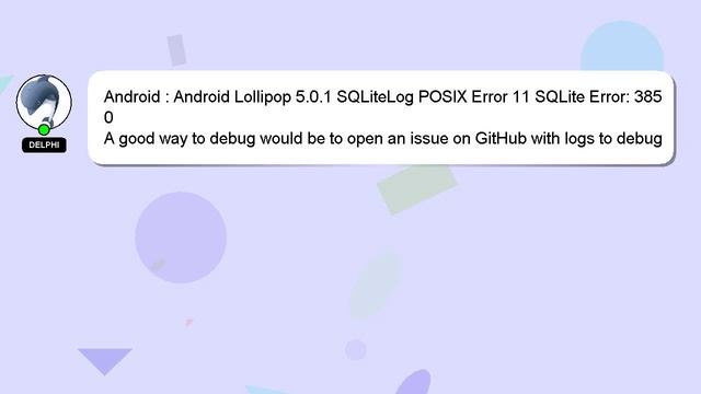 Android : Android Lollipop 5.0.1 SQLiteLog POSIX Error 11 SQLite Error: 3850 смотреть онлайн
