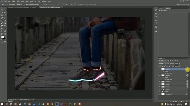neon glowing shoes photo effect photoshop tutorial | Neon Light Effect | Adobe Creative Cloud смотреть онлайн