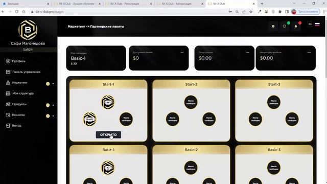 Bit-X Club / Обзор сайта и личного кабинета