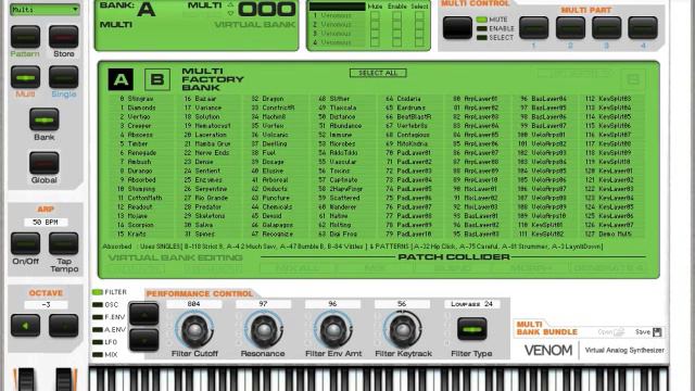 M-Audio Venom factory patches - single banks смотреть онлайн