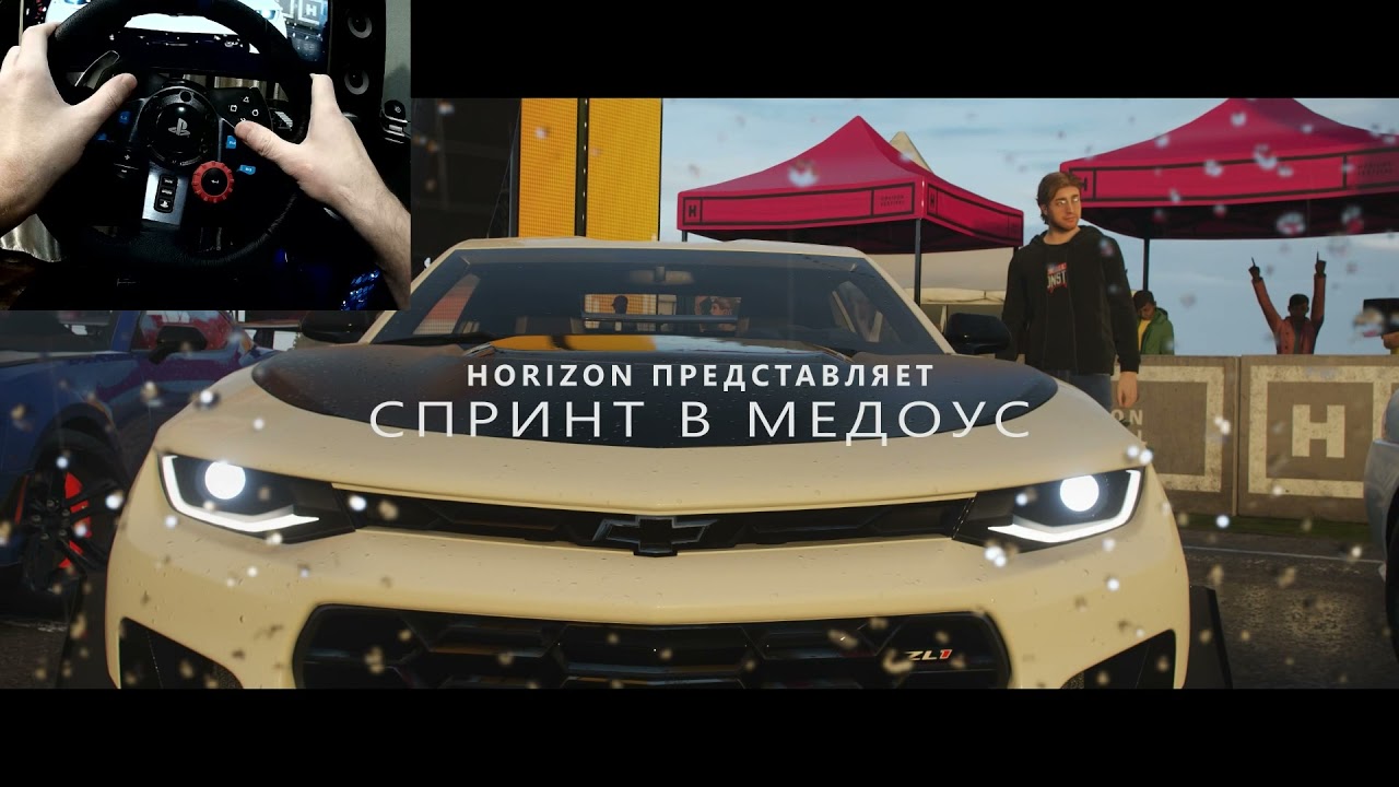 Chevrolet Comaro ZL1 1LE 2018 года в Forza Horizon 4. Спринт в Медоус на руле logitech g29. смотреть онлайн