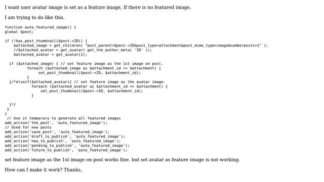 Wordpress: upload or auto setup feature photo by user avatar смотреть онлайн