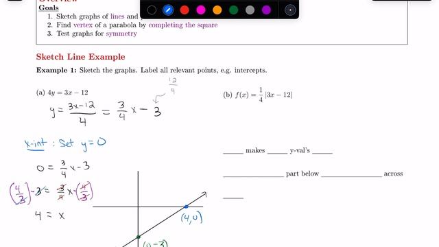 2.4 Parabolas and Symmetry || Sketch Line and Absolute Value of Line || Precalculus смотреть онлайн