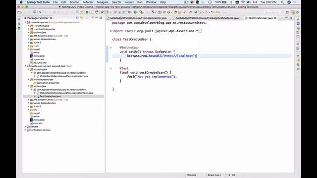 Testing RESTful Web Service -19- Rest Assured. Set up Base URI, Port Number смотреть онлайн