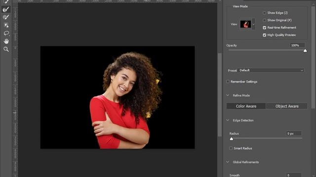 Remove Hair Background Using Refine Edge in Photoshop 2022 смотреть онлайн