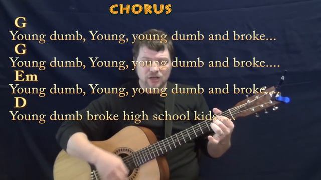 Young Dumb & Broke (Khalid) Strum Guitar Cover Lesson in G with Chords/Lyrics - G Em D смотреть онлайн