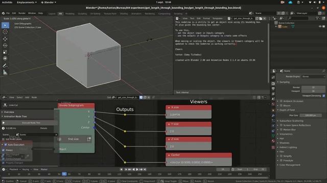 Animation Nodes example - get size through bounding box смотреть онлайн