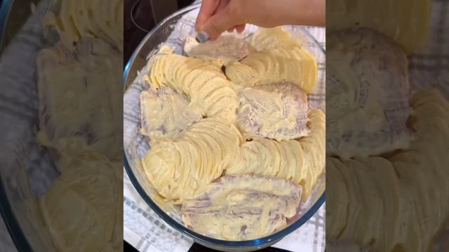 картофель с курицей в духовке #еда #ужин #готовка