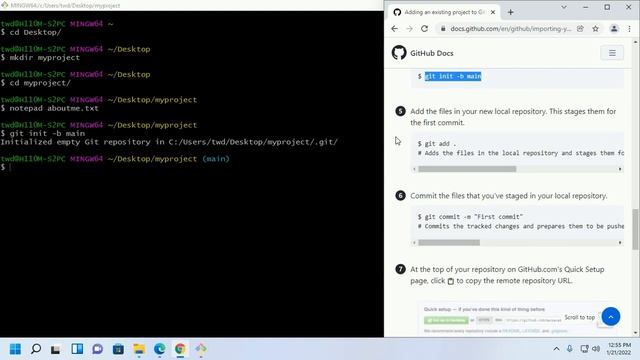 How to add project to GitHub using git bash from local Windows 11 смотреть онлайн