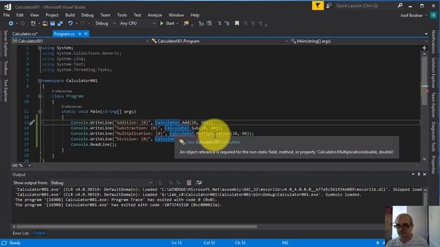C# Tutorial - Differences between Static Method and Non static Method смотреть онлайн