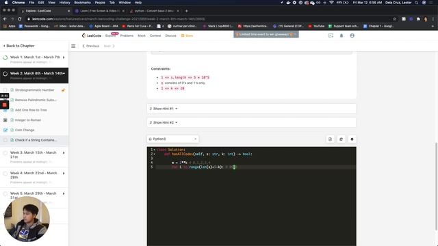 Leetcode: Check If a String Contains All Binary Codes of Size K (Medium) смотреть онлайн
