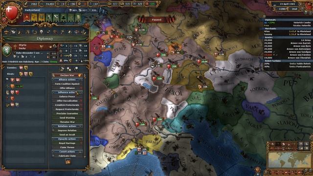 Let's Play Europa Universalis IV Switzerlake with the Cossacks 42 смотреть онлайн