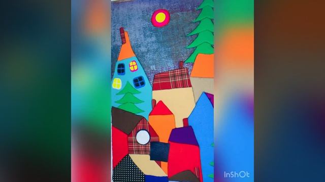 «Пейзаж». ☃️❄️❄️❄️ Техніка: печворк без використання голки-«Кінусайга». смотреть онлайн