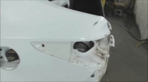 Солярис. Вытяжка и рихтовка заднего крыла, ремонт бампера