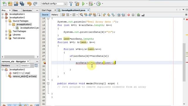 Java program to remove duplicate elements from an array смотреть онлайн