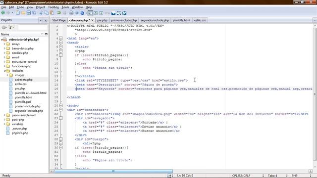 Includes en PHP y creación de plantillas en PHP смотреть онлайн