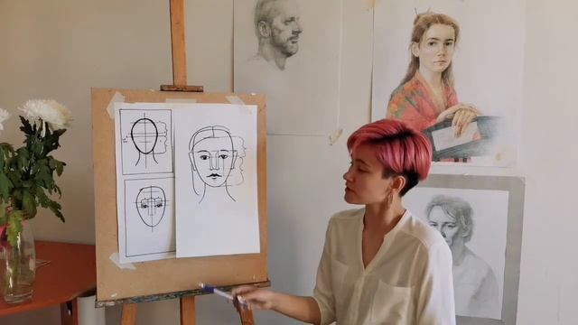 Как нарисовать портрет. Простая схема смотреть онлайн