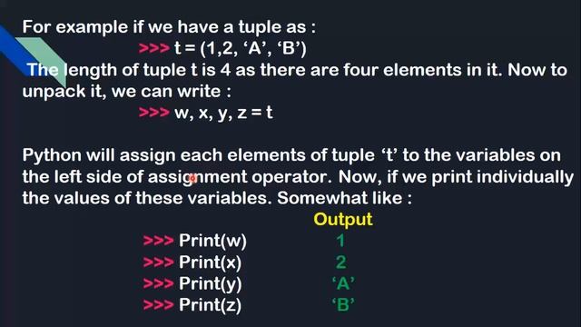 Tuple Unpacking | Tuple Tutorials | Unpacking of Tuples | Tuples in python | Tuples | in hindi | py смотреть онлайн