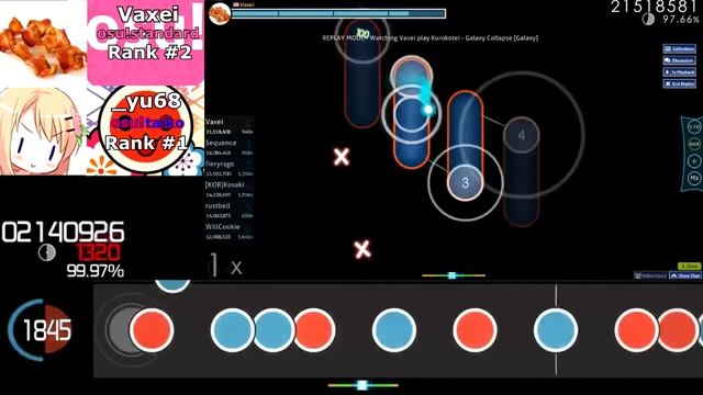 osu! vs taiko | Vaxei vs _yu68 - Galaxy Collapse (use headphones) смотреть онлайн