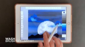 Autodesk sketchbook- Draw a shining ocean & moon in iPad  #digitalart #autodesksketchbook #free