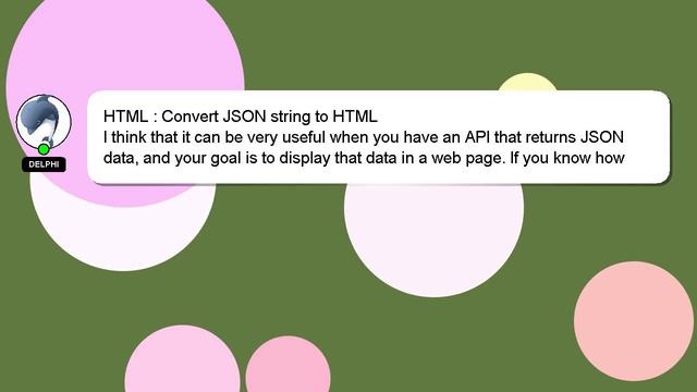 HTML : Convert JSON string to HTML смотреть онлайн