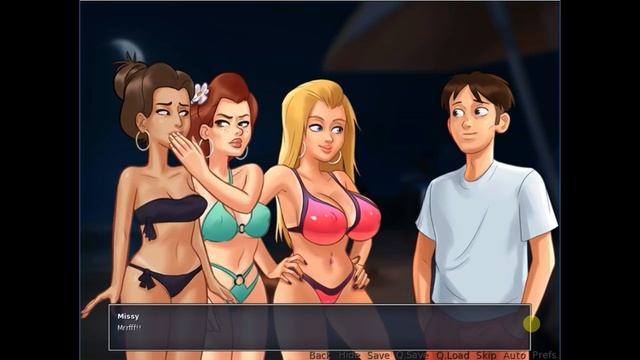 Summertime Saga Roxxy And Dexter 0.16.1 Spin The Bottle | Beach Party | Final Fantasy | Walkthrough