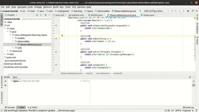 Observable using just and a DemoObserver смотреть онлайн