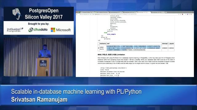 Scalable in-database machine learning with PL/Python смотреть онлайн