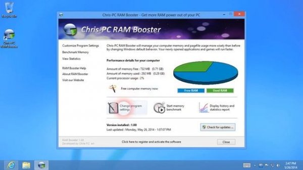Boost memory efficiency and get faster applications & games with Chris PC RAM Booster