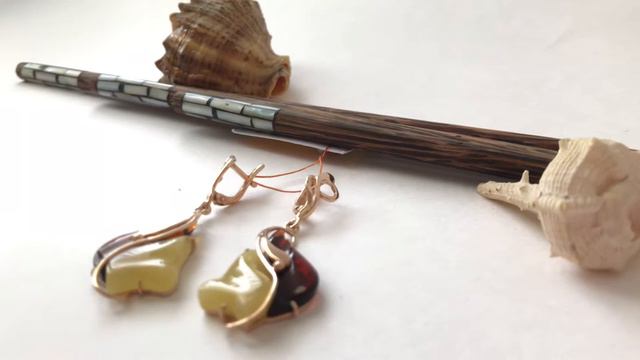 Серьги с натуральным янтарем "Валенсия" смотреть онлайн