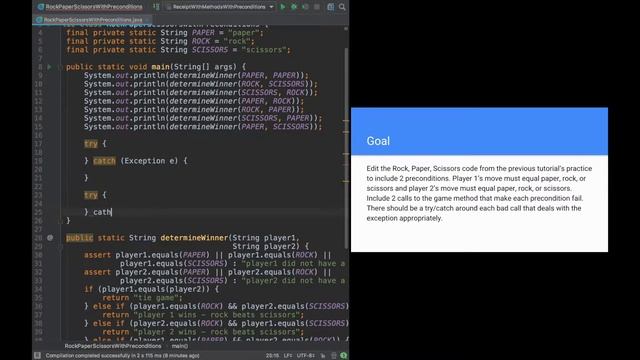 Practice Solution Rock Paper Scissors with Preconditions смотреть онлайн