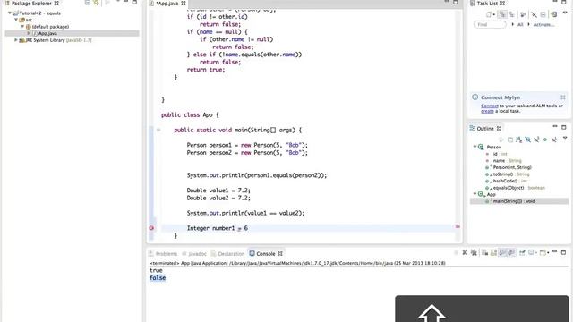 Learn Java Tutorial for Beginners, Part 42 Equals смотреть онлайн