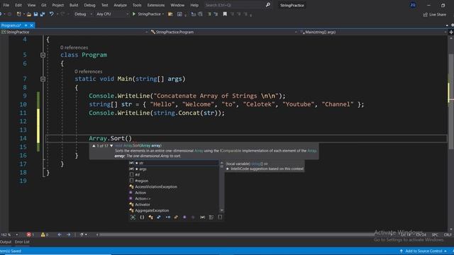 How to Concatenate the array values of strings | Interview Questions | Celotek смотреть онлайн